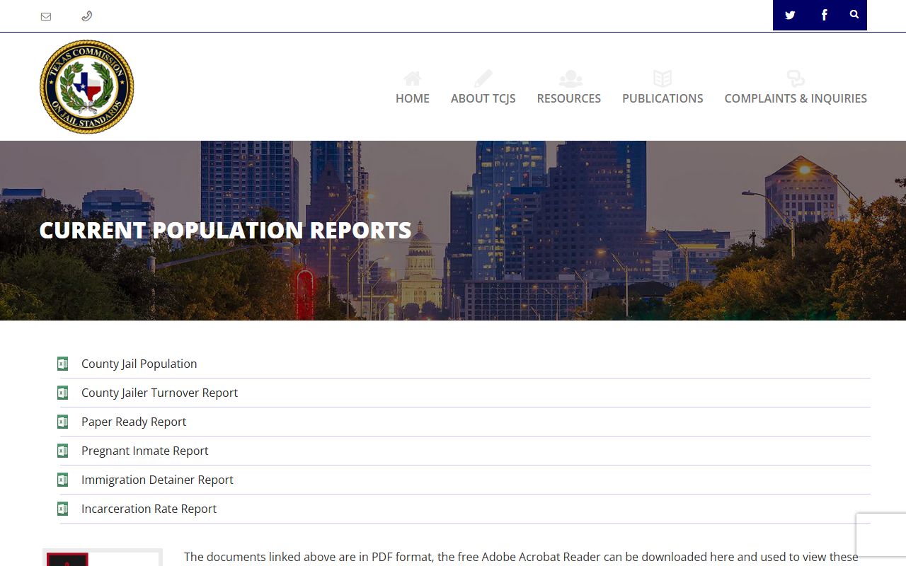 Pecos County Jail TCJS inmate population report source