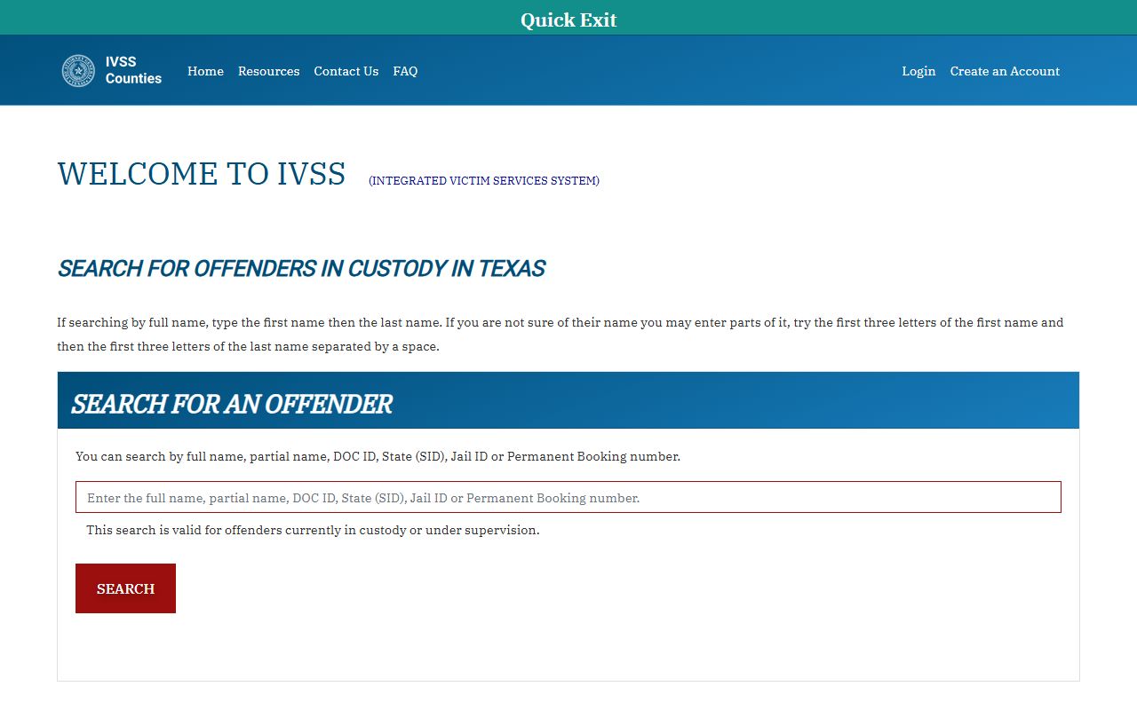 Pecos County jail mugshots IVSS custody notification portal